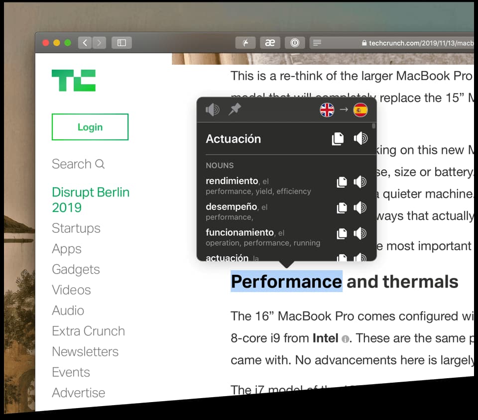 Mate Translate Safari extension with inline translation